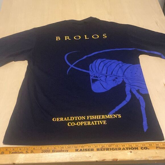 Y2K Fisherman’s t shirt AOP Wrap around lobster RARE - Picture 2 of 8